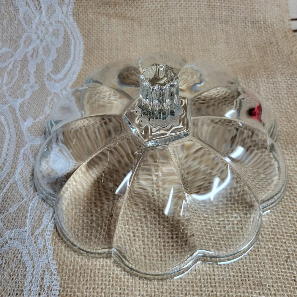 Glass pumpkin candy bowl